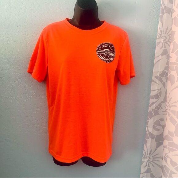 Hurley Neon Orange Graphic T-shirt Size XL - Picture 1 of 6